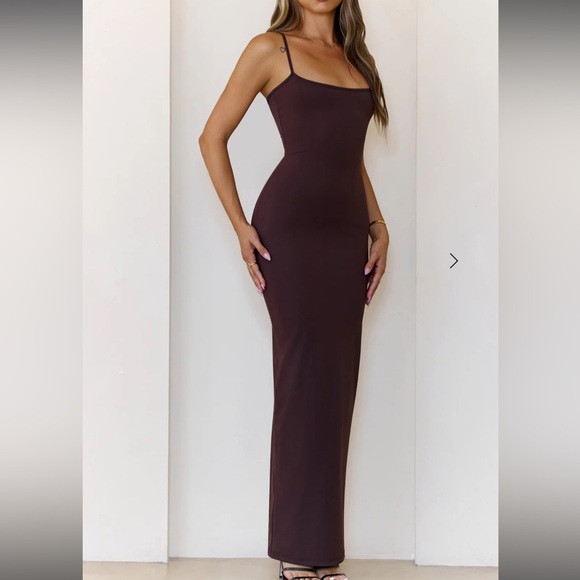 Hello Molly Dresses & Skirts - BASE SUPERSOFT SCULPT CAMI MAXI DRESS CHOCOLATE